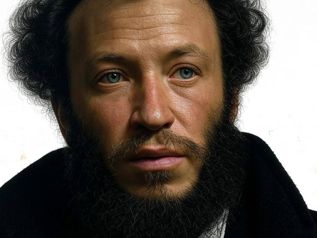 Портрет Александра Сергеевича Пушкина - цветная реконструкция